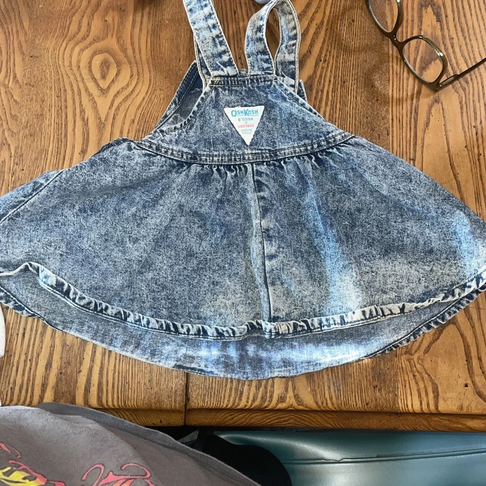 OshKosh B'Gosh 90s Stonewash Vintage Jean Skirt‎ Jumper 18 mo